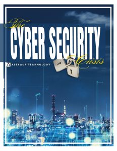 Cyber Security Crisis report cover with padlocks and city skyline