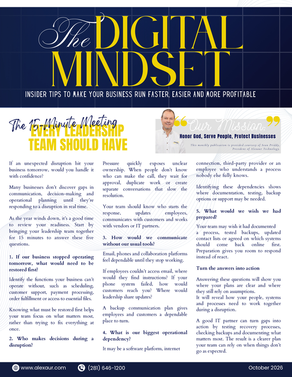 October 2026 Newsletter Cover